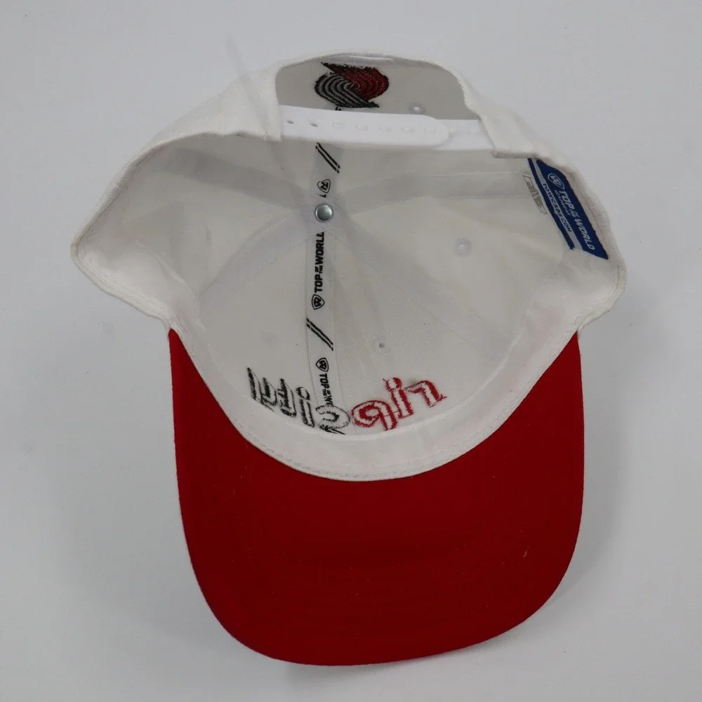 Top of the World Rip City Hat Mens White Red Portland Trail Blazers‎ Snapback